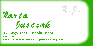 marta juscsak business card