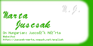 marta juscsak business card